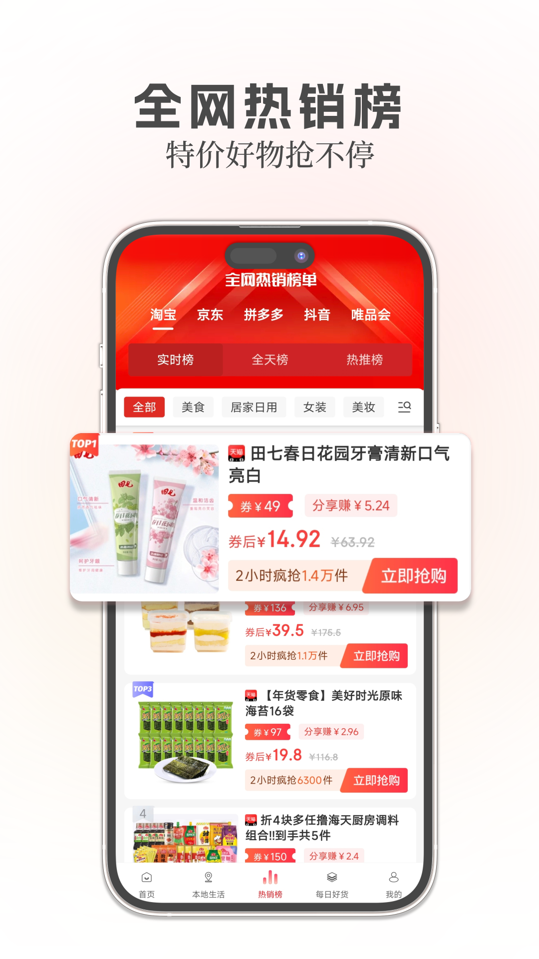 全网热销榜功能